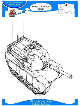 Çocuklar İçin Tank Boyama Sayfaları 